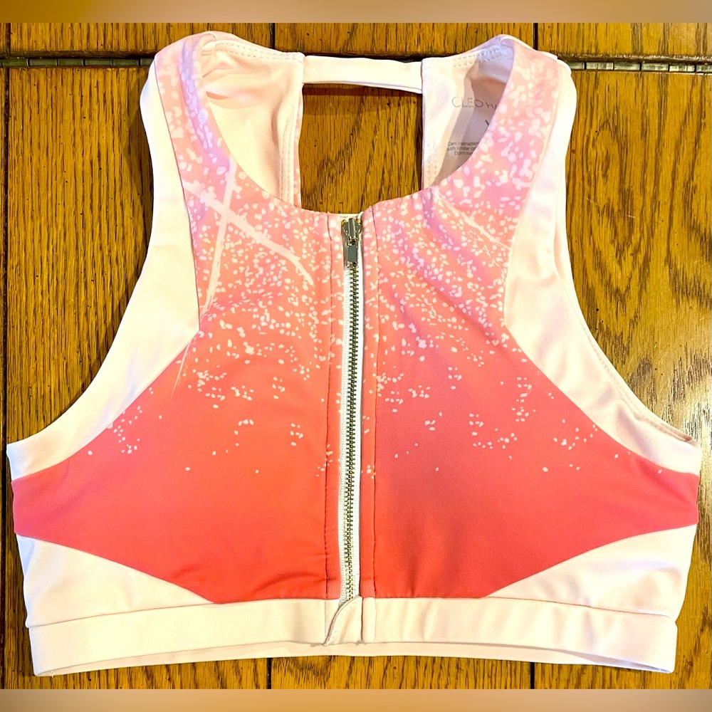 EUC Cleo Harper full zip bralet, size XS, peach color